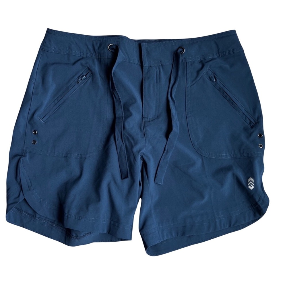Free Country Shorts Womens Medium M Slate Blue Beach & Beyond Bermuda Active New